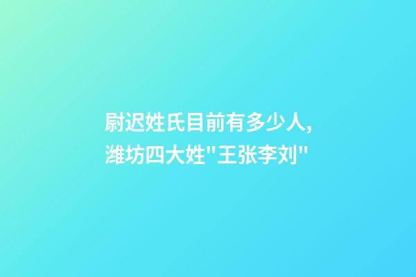 尉迟姓氏目前有多少人,潍坊四大姓"王张李刘"-第1张-观点-玄机派